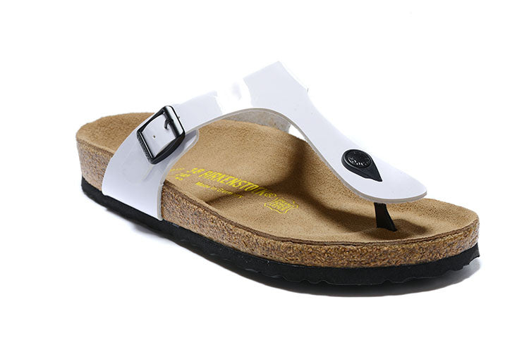 Birkenstock Gizeh Birko-Flor Patent Sandals - White