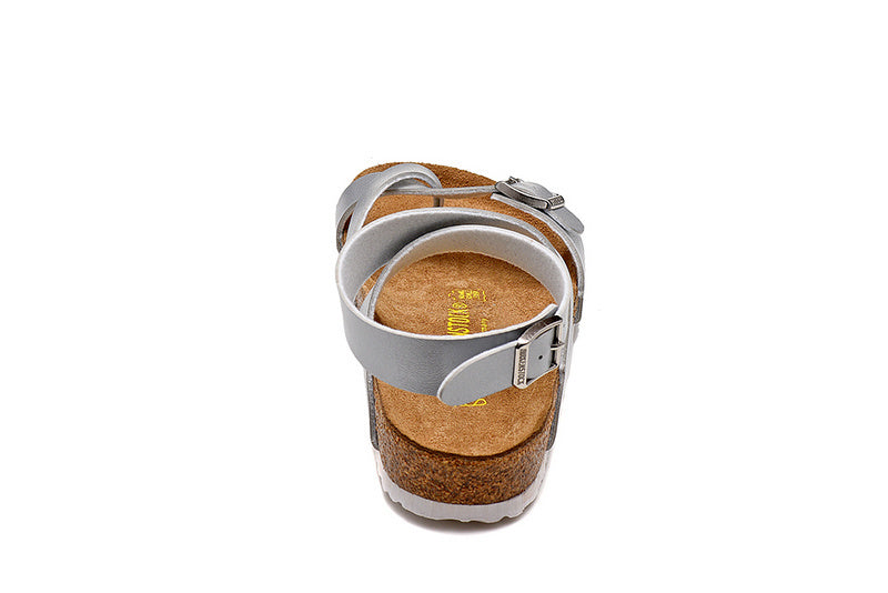 Birkenstock Yara Birko-Flor Metallic Sandals - Silver