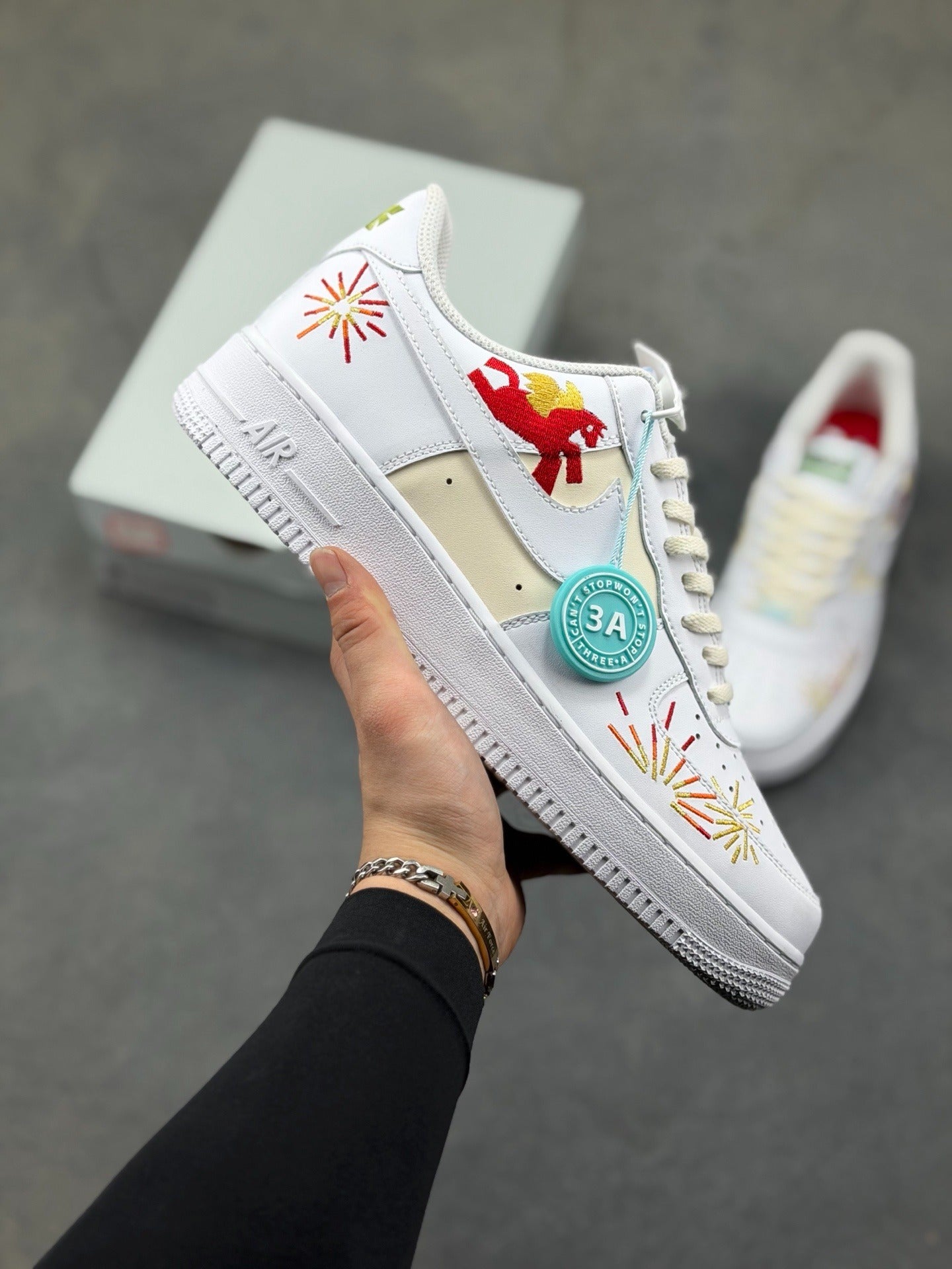 Nike Air Force 1 '07 Low "White Pegasus & Festive Embroidery"