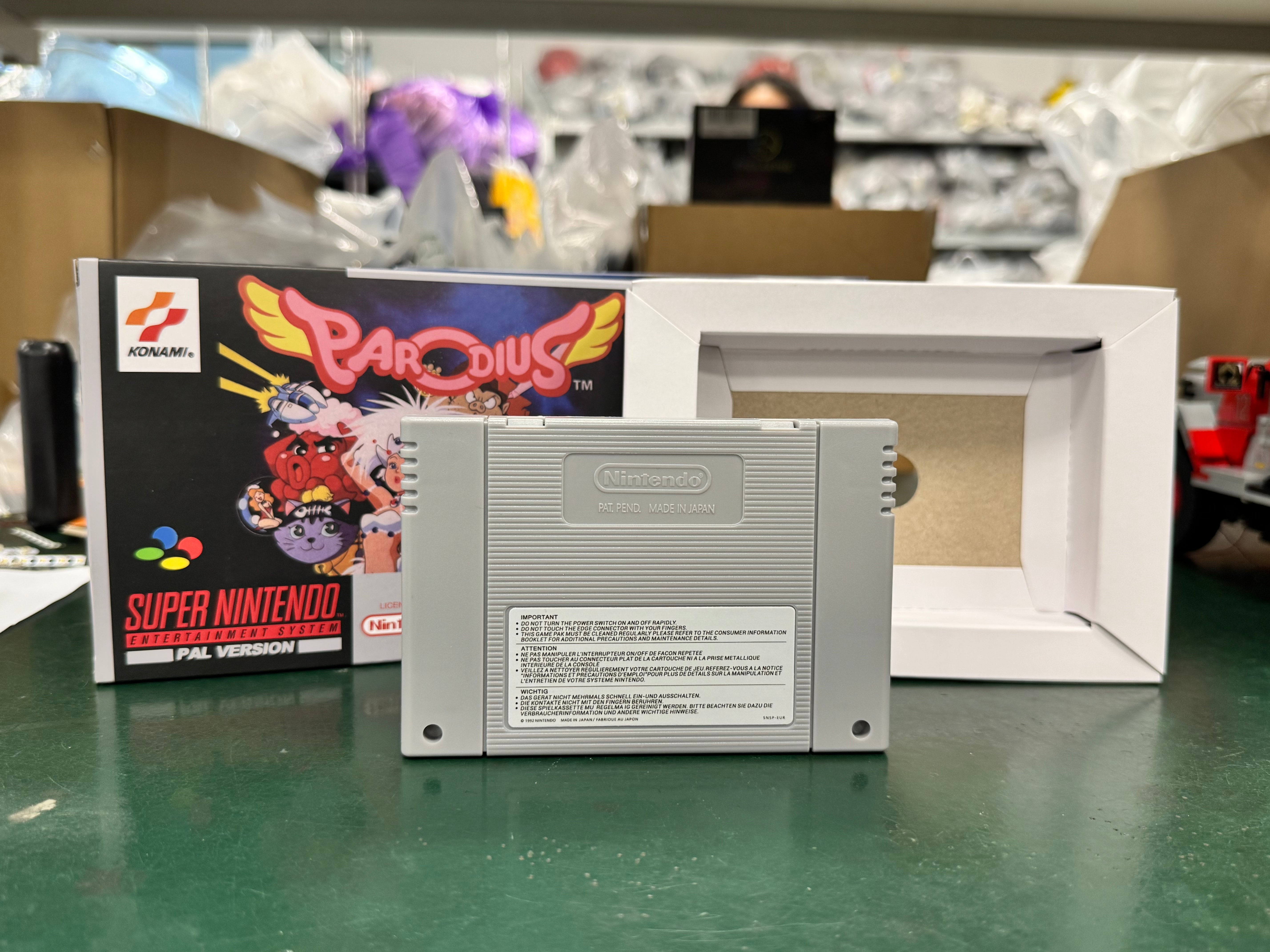 Parodius SNES Super Nintendo PAL EUR Video Game Cartridge with Box