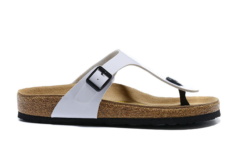 Birkenstock Gizeh Birko-Flor Patent Sandals - White