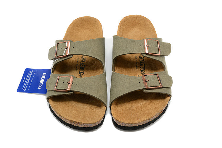 Birkenstock Arizona Birkibuc Sandals - Faded Khaki