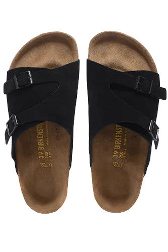 Birkenstock Zurich Suede Leather Sandals - Black