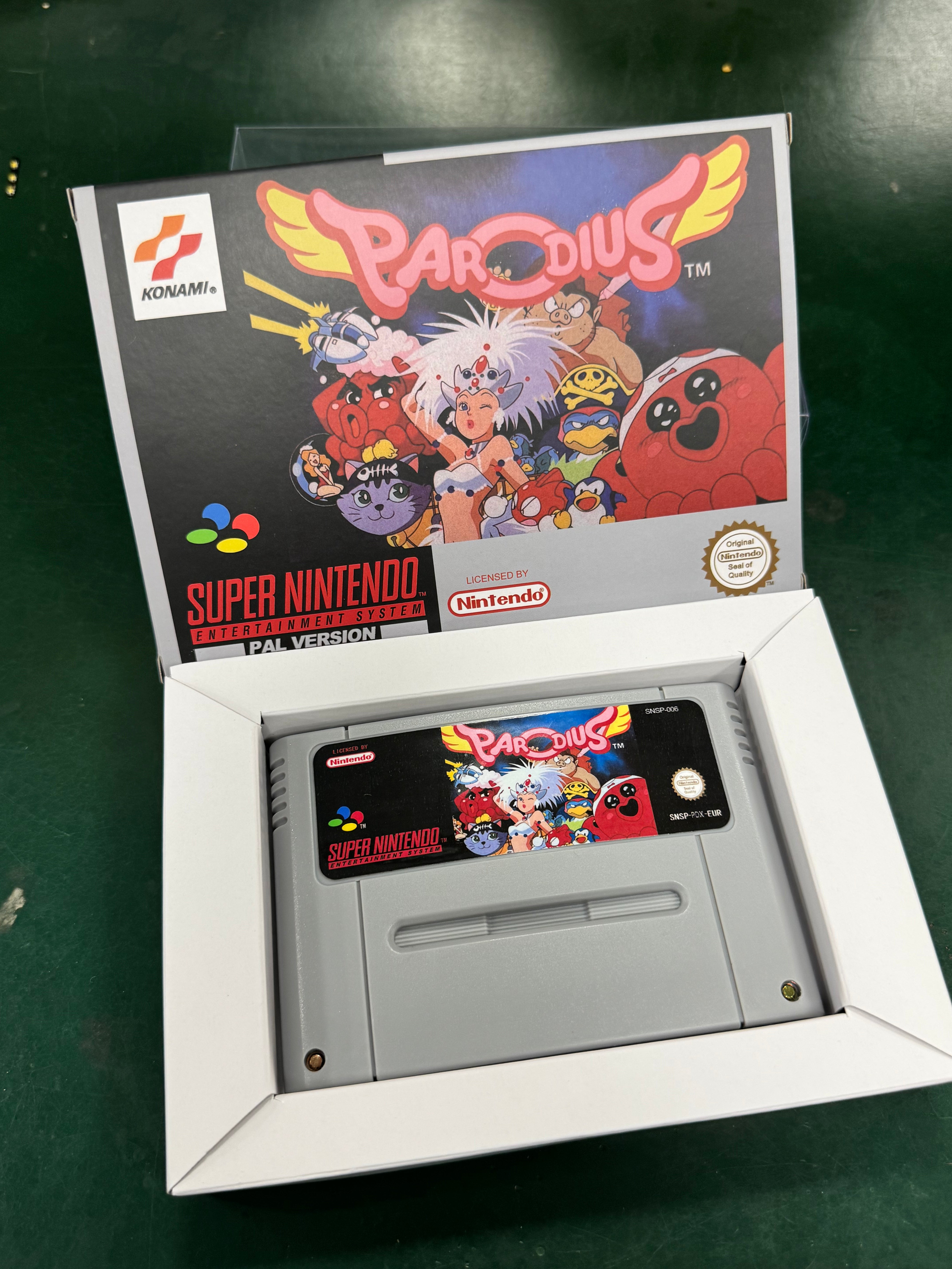 Parodius SNES Super Nintendo PAL EUR Video Game Cartridge with Box