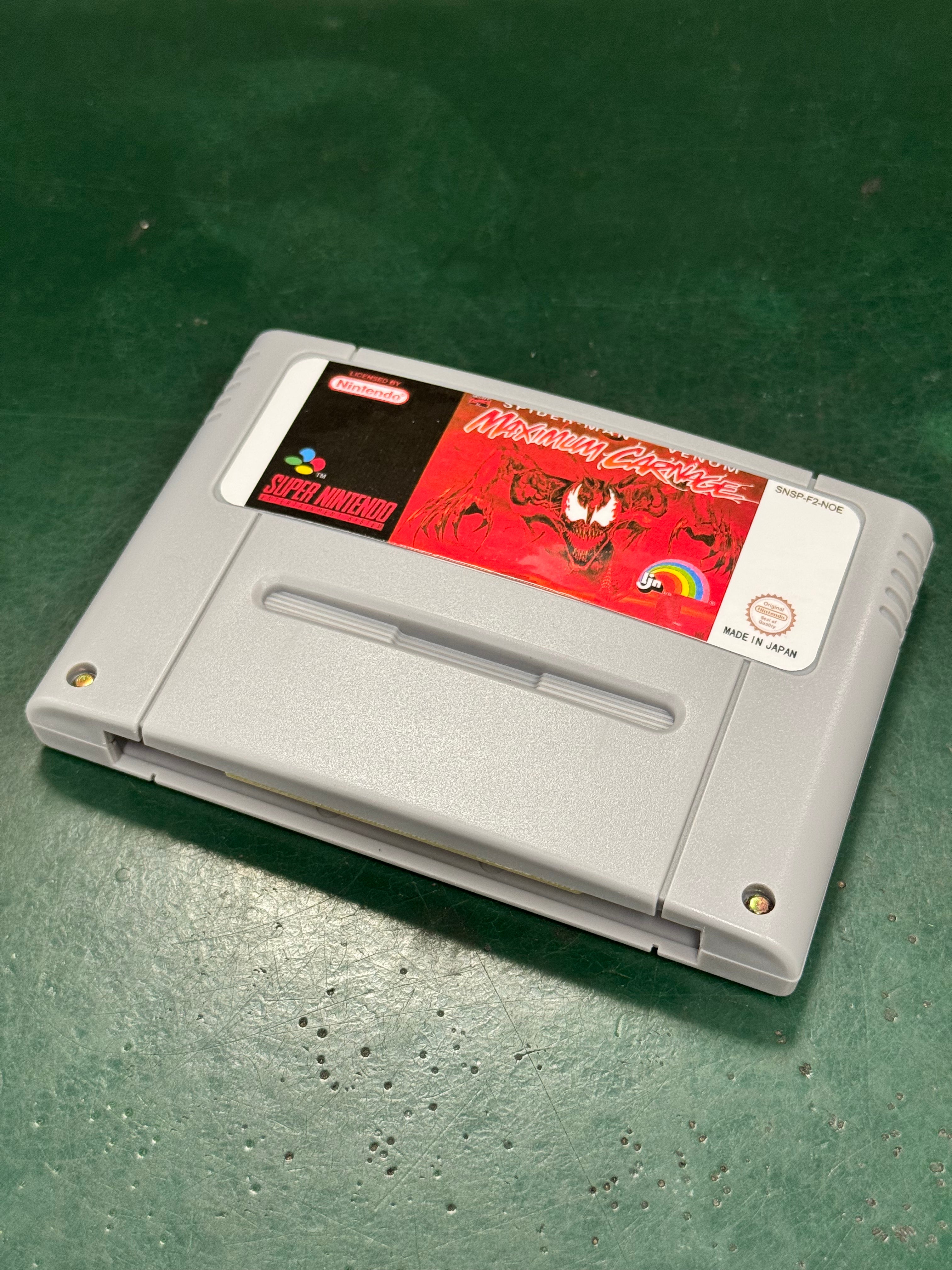Spider-Man Venom  Maximum Carnage SNES Super Nintendo PAL EUR Video Game Cartridge |Cart Only|