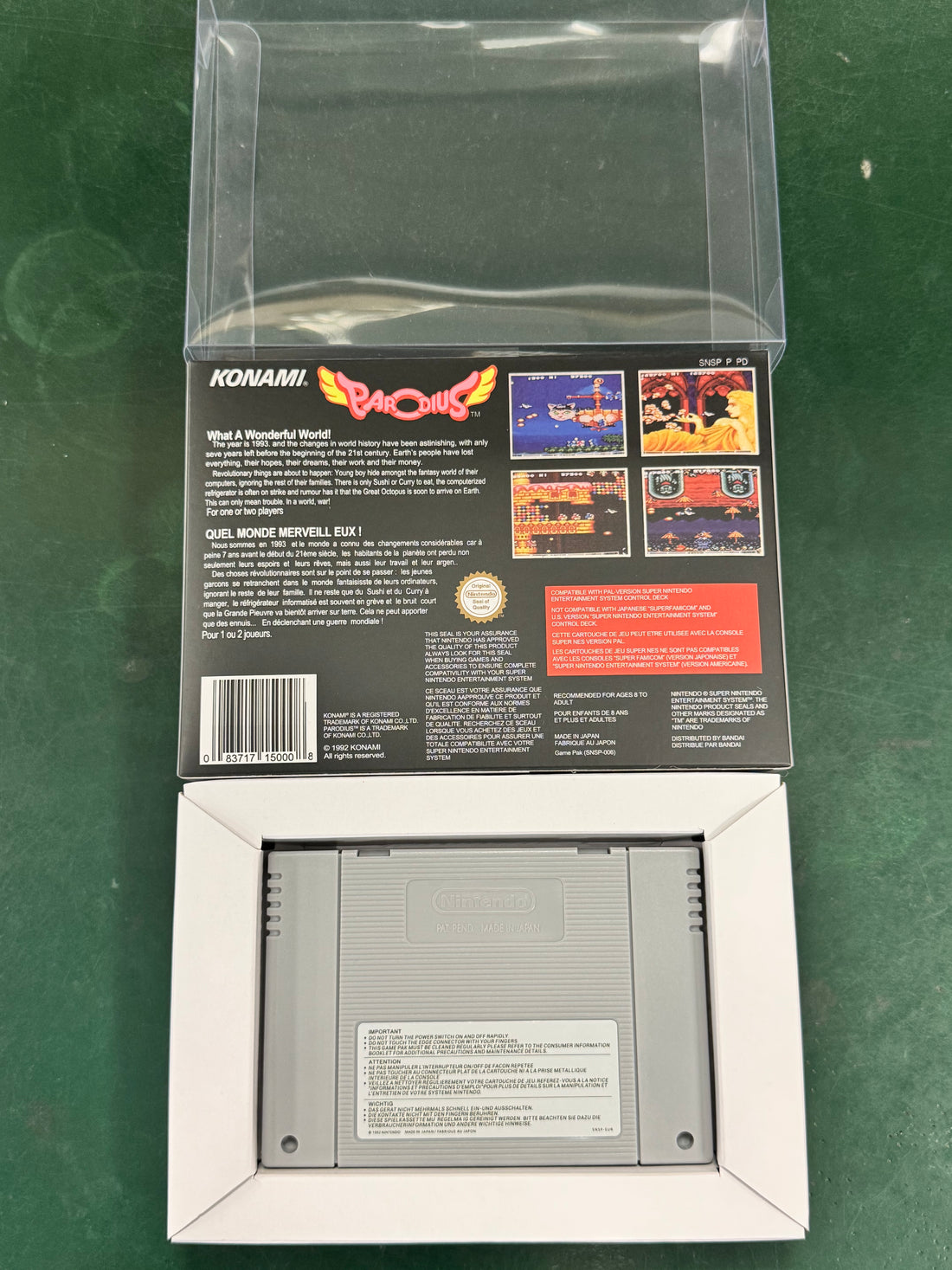 Parodius SNES Super Nintendo PAL EUR Video Game Cartridge with Box
