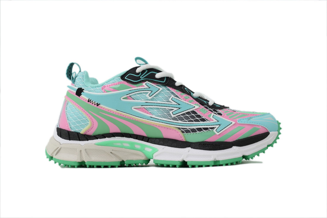 Off-White Be Right Back Fishnet Sneakers "Aqua / Mint"