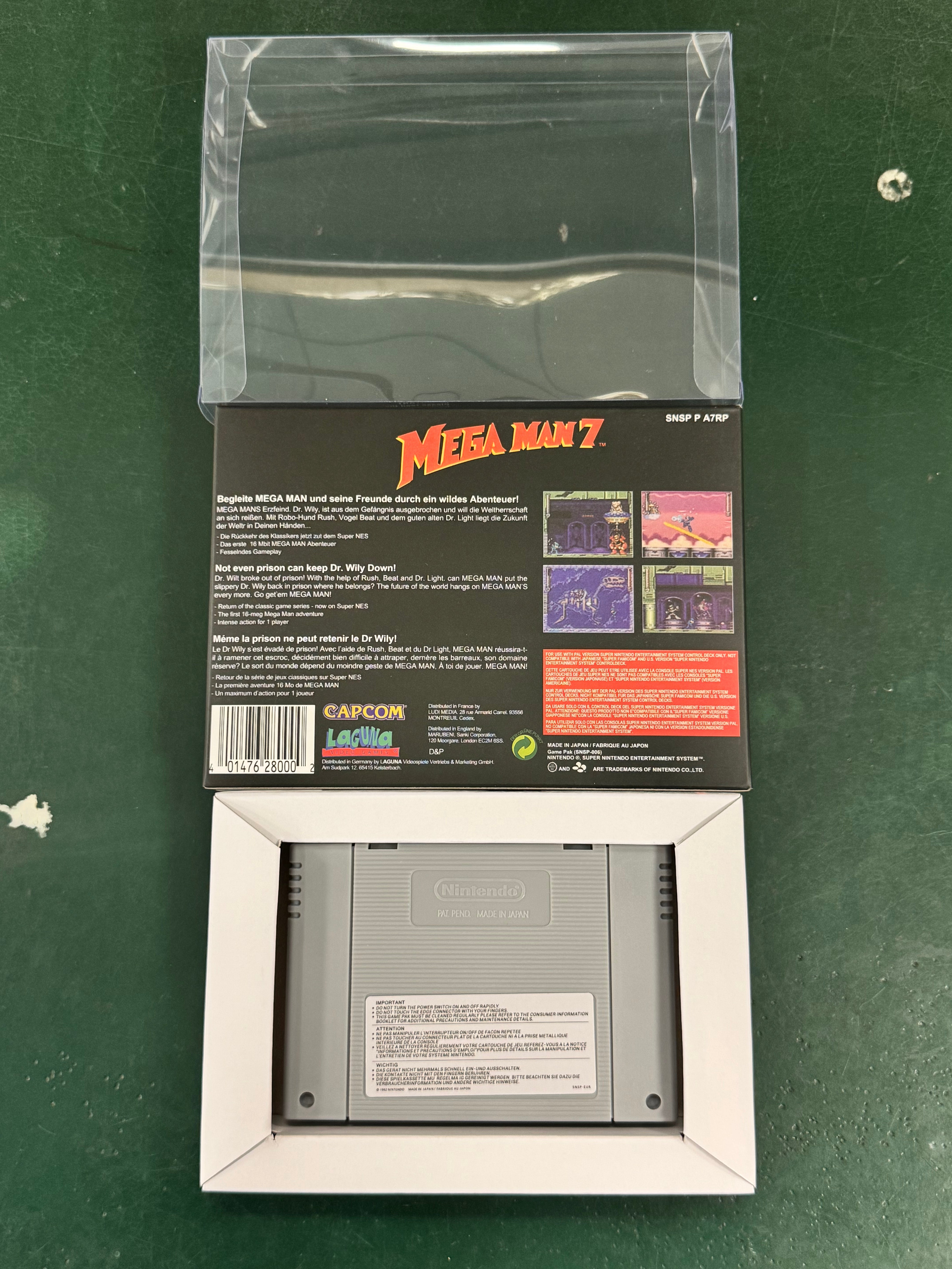 Mega Man 7 SNES PAL EUR game cartridge console video game with Box