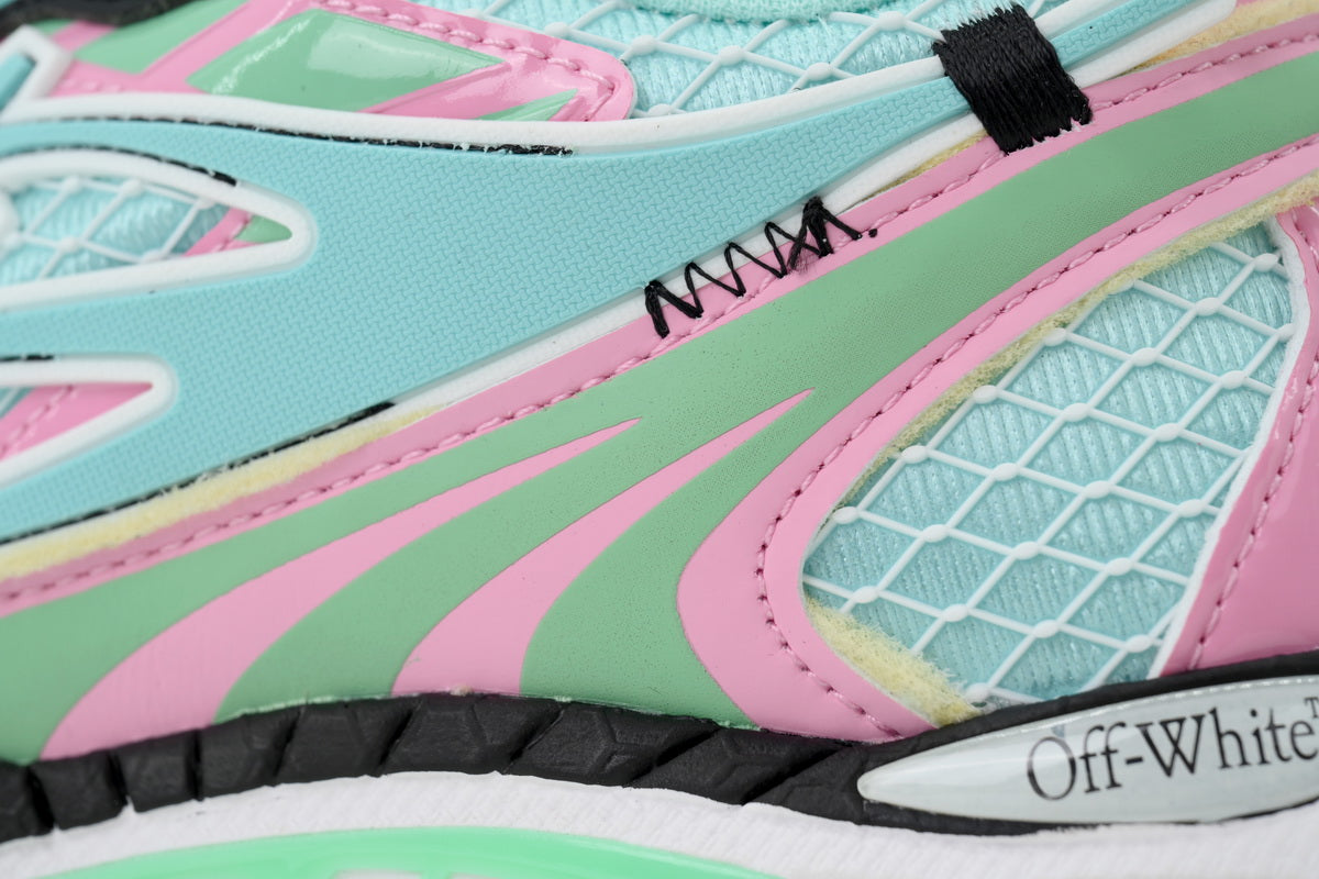 Off-White Be Right Back Fishnet Sneakers "Aqua / Mint"