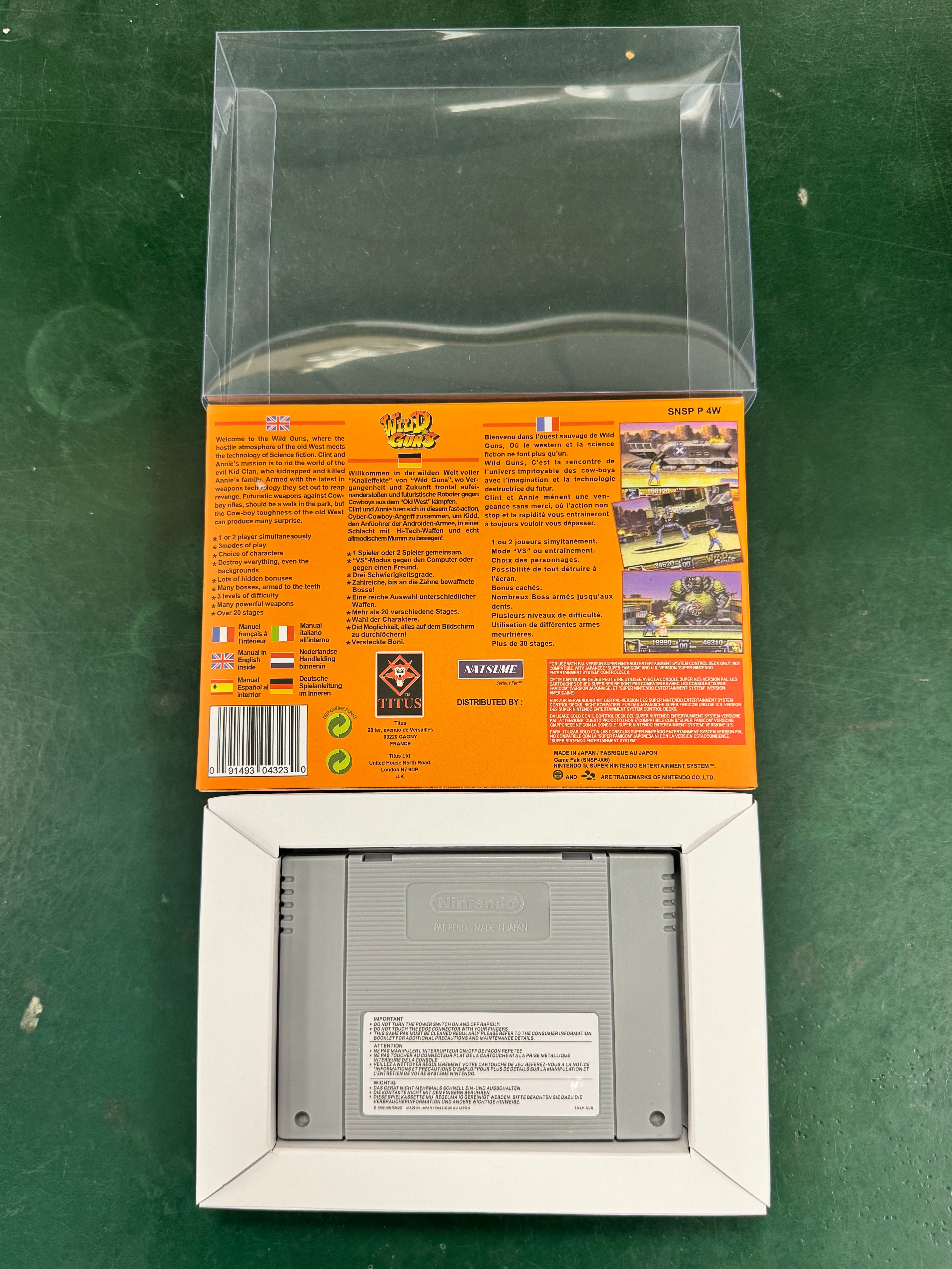Wild Guns SNES Super Nintendo PAL EUR Video Game Cartridge with Box