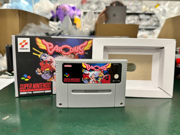 Parodius SNES Super Nintendo PAL EUR Video Game Cartridge with Box