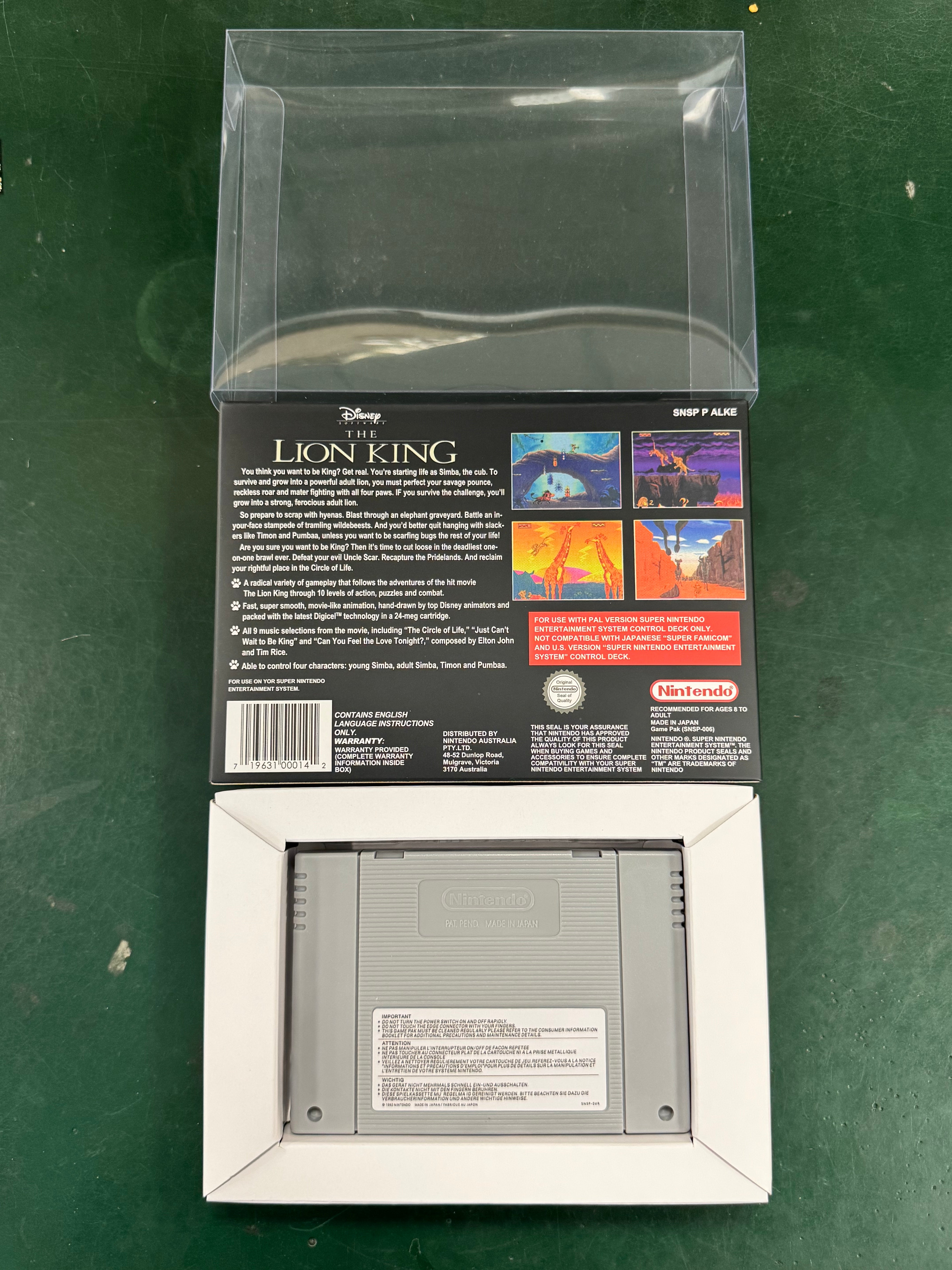 The Lion King SNES Super Nintendo PAL EUR Video Game Cartridge with Box