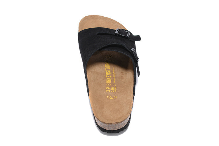 Birkenstock Zurich Suede Leather Sandals - Black