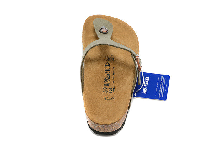 Birkenstock Gizeh Birkibuc Sandals - Faded Khaki