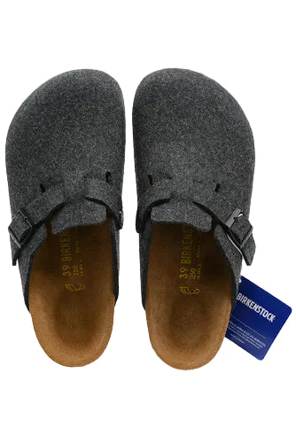 Birkenstock Boston Wool Felt Clogs - Anthracite