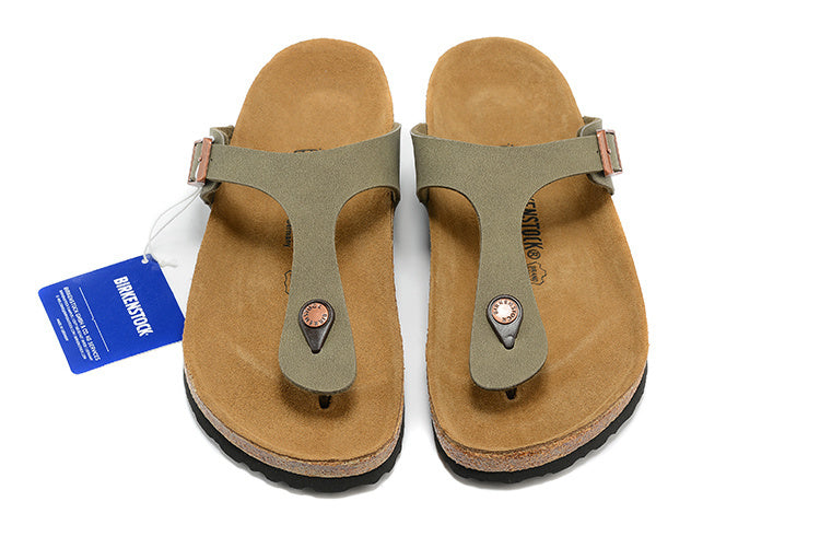 Birkenstock Gizeh Birkibuc Sandals - Faded Khaki