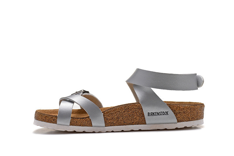 Birkenstock Yara Birko-Flor Metallic Sandals - Silver