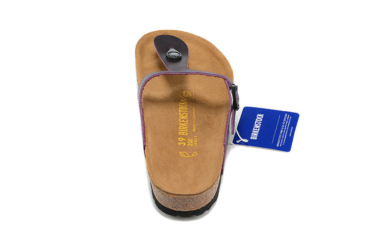 Birkenstock Gizeh  Leather Sandals - Plum Purple