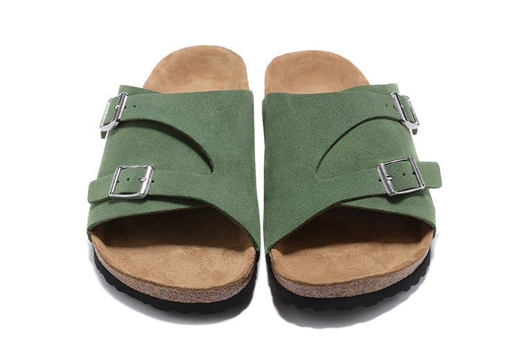 Birkenstock Zurich Suede Leather Sandals - Matcha Green
