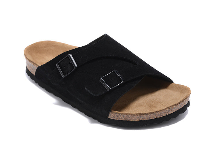 Birkenstock Zurich Suede Leather Sandals - Black