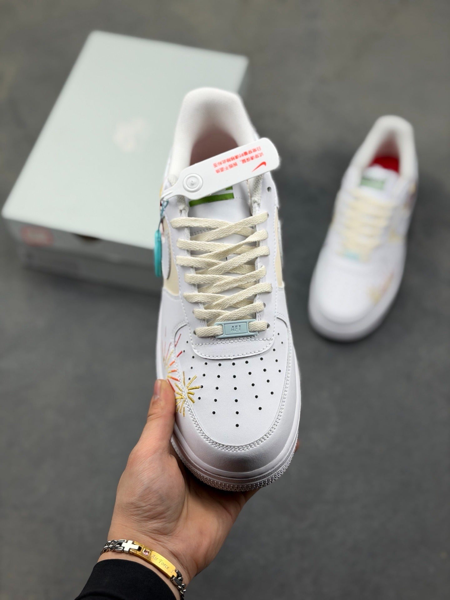 Nike Air Force 1 '07 Low "White Pegasus & Festive Embroidery"
