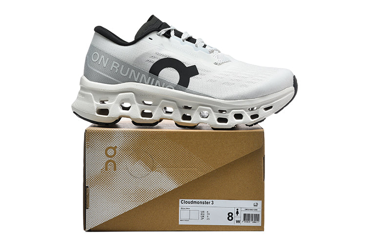 On Running Cloudmonster 3 Shoes Undyed-White Black