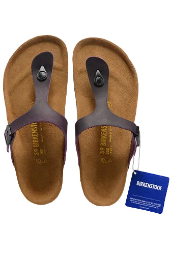 Birkenstock Gizeh  Leather Sandals - Plum Purple