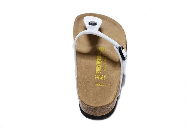 Birkenstock Gizeh Birko-Flor Patent Sandals - White