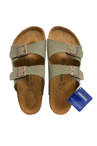 Birkenstock Arizona Birkibuc Sandals - Faded Khaki