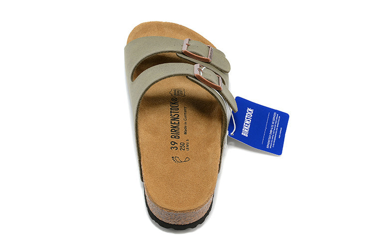 Birkenstock Arizona Birkibuc Sandals - Faded Khaki