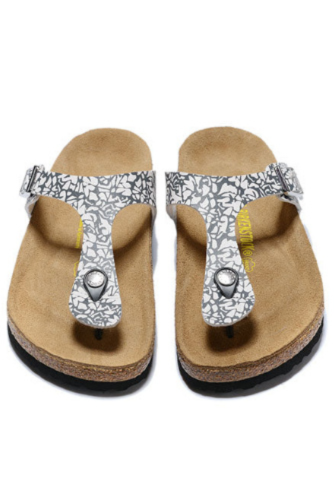 Birkenstock Gizeh Birko-Flor Sandals - Abstract Geometric White