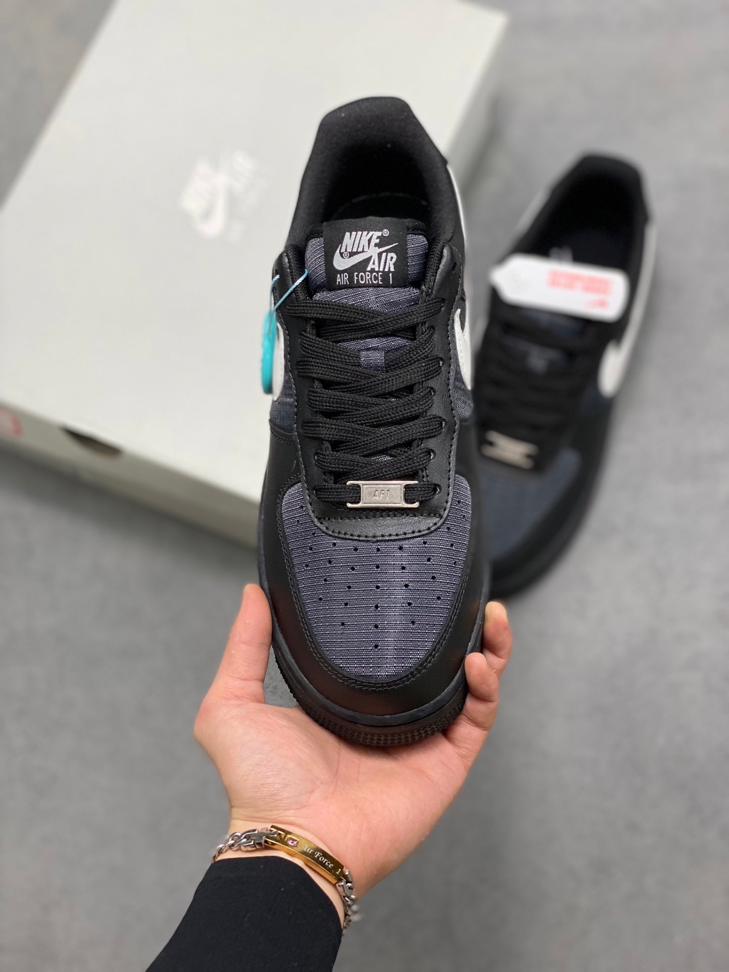 Nike Air Force 1 '07 Low "Black Denim & Leather"