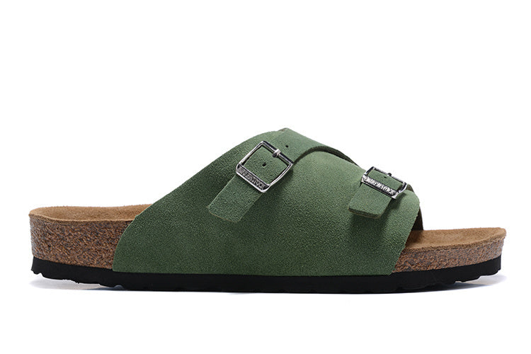 Birkenstock Zurich Suede Leather Sandals - Matcha Green