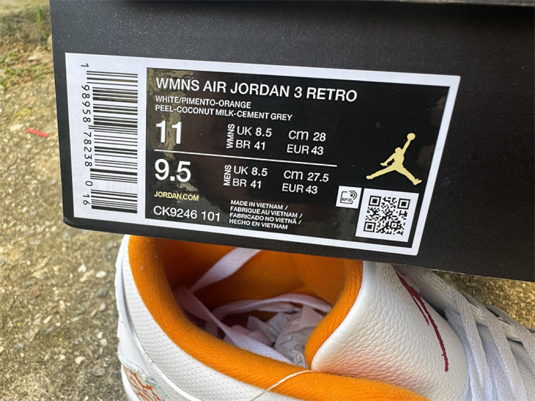 Air Jordan 3 Retro "Orange Citrus"  Women's