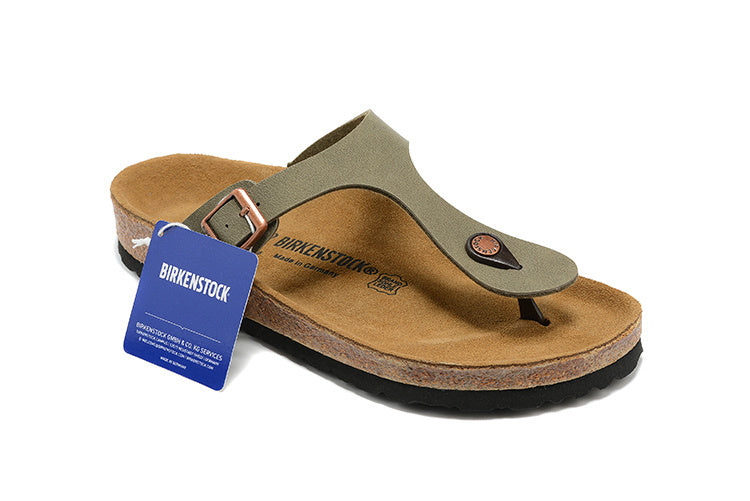 Birkenstock Gizeh Birkibuc Sandals - Faded Khaki