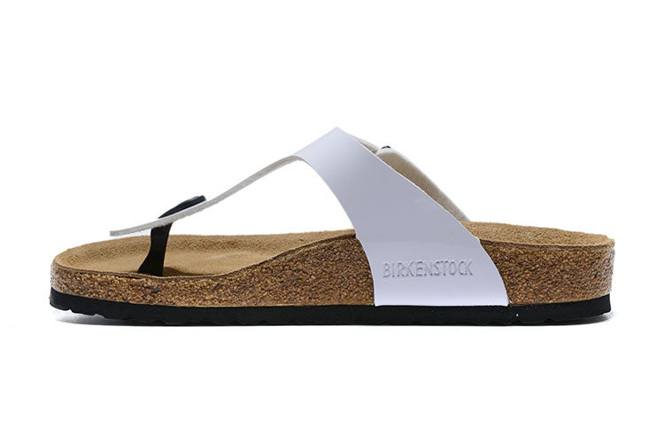 Birkenstock Gizeh Birko-Flor Patent Sandals - White