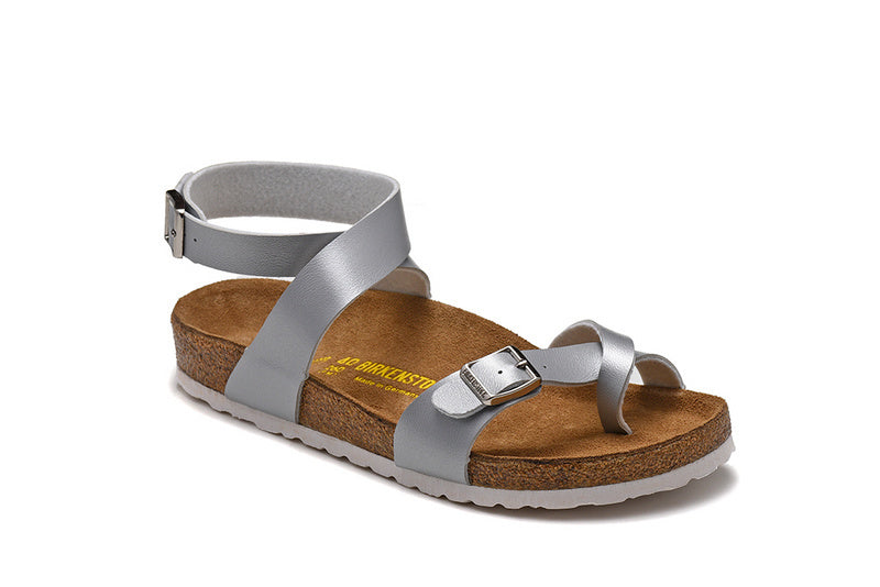 Birkenstock Yara Birko-Flor Metallic Sandals - Silver