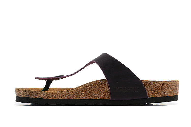 Birkenstock Gizeh  Leather Sandals - Plum Purple