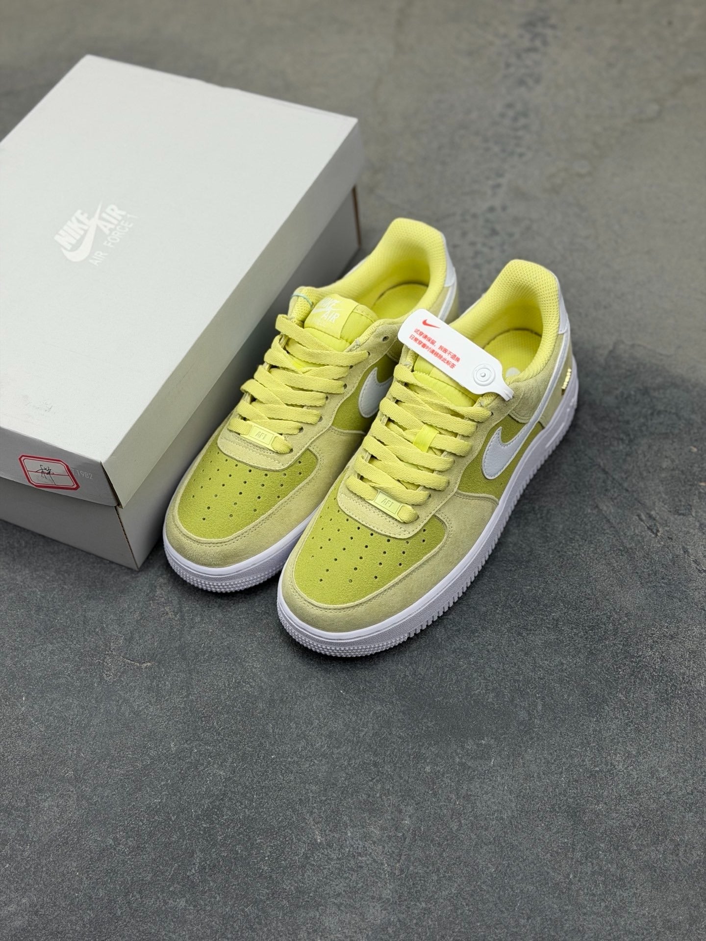 Nike Air Force 1 '07 Low "Lime Suede & Gold Embroidery"