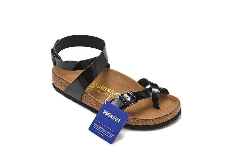 Birkenstock Yara Birko-Flor Patent Sandals - Black