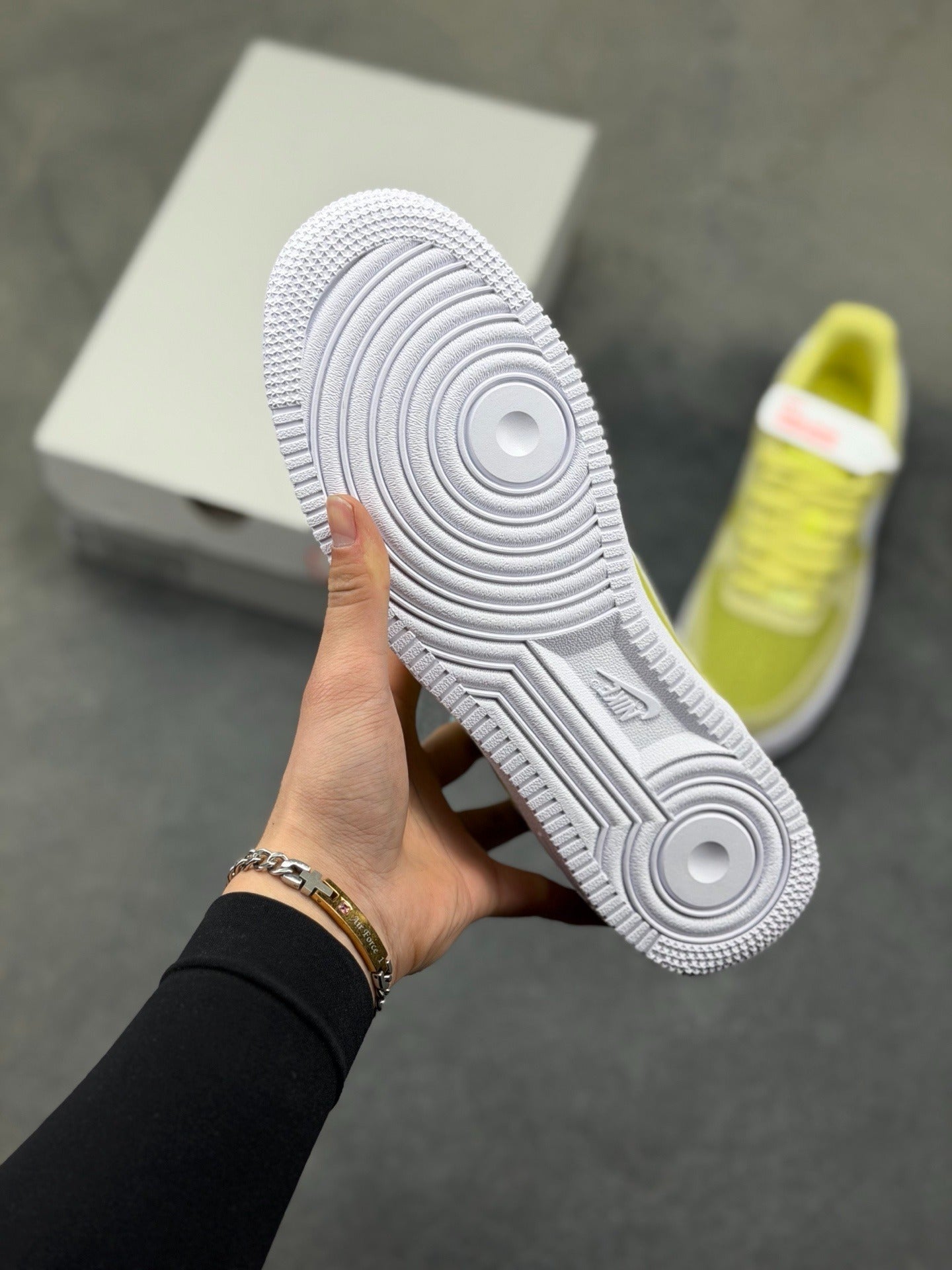 Nike Air Force 1 '07 Low "Lime Suede & Gold Embroidery"