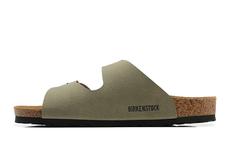 Birkenstock Arizona Birkibuc Sandals - Faded Khaki