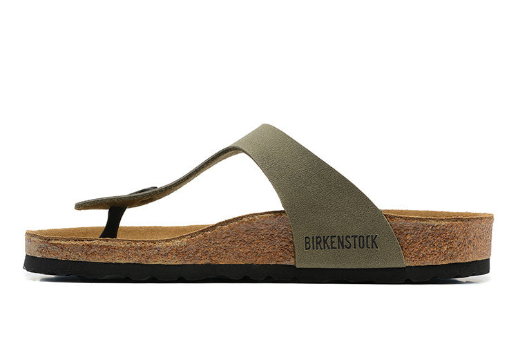 Birkenstock Gizeh Birkibuc Sandals - Faded Khaki