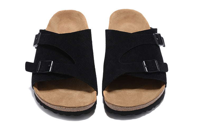 Birkenstock Zurich Suede Leather Sandals - Black