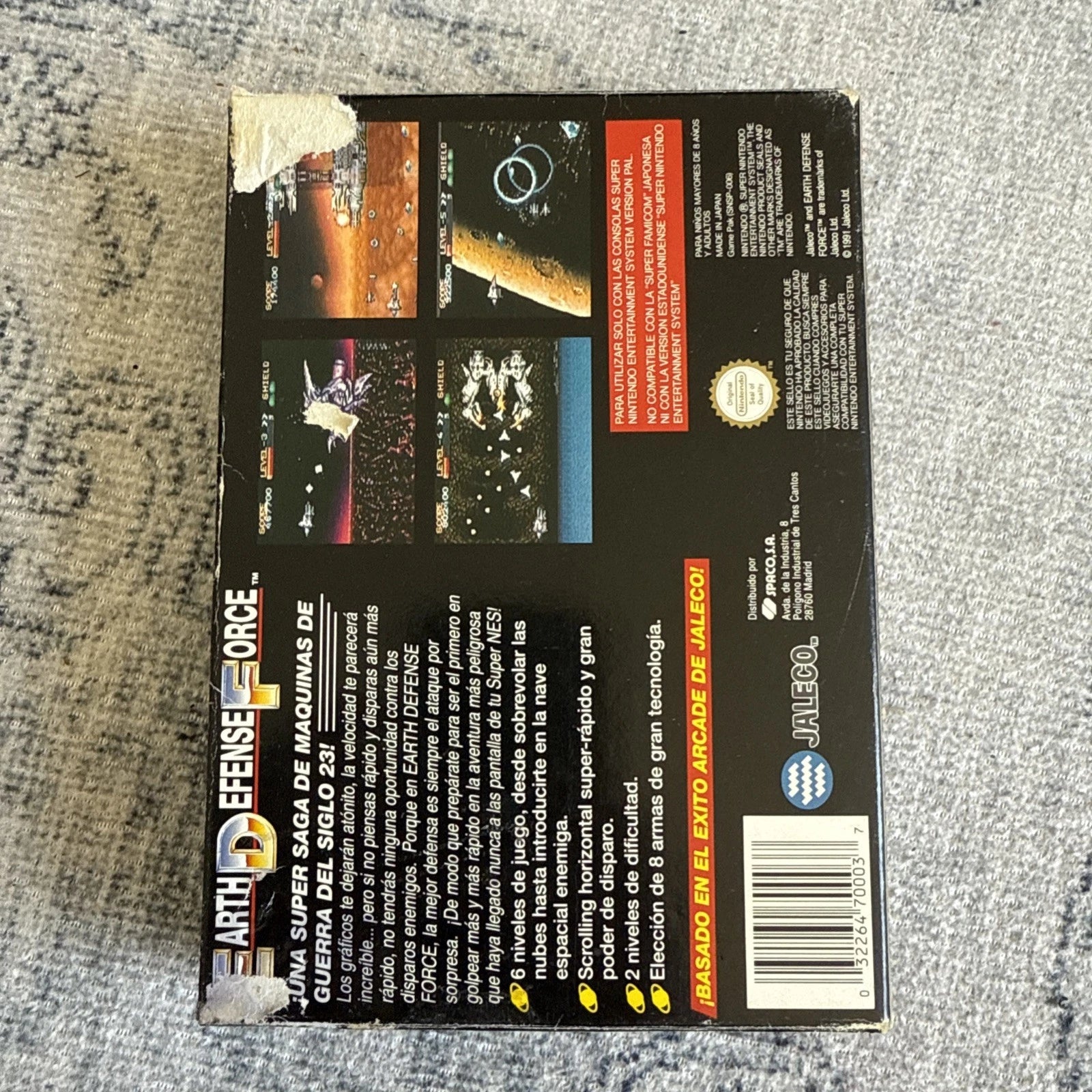 Earth Defence Force SNES Super Nintendo PAL EUR Video Game Cartridge with Box